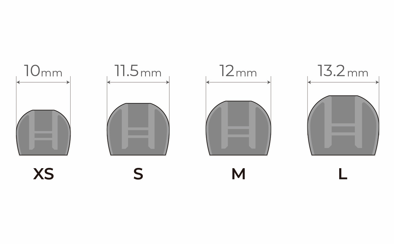 HP-DME10 4種類の異なるサイズを同梱